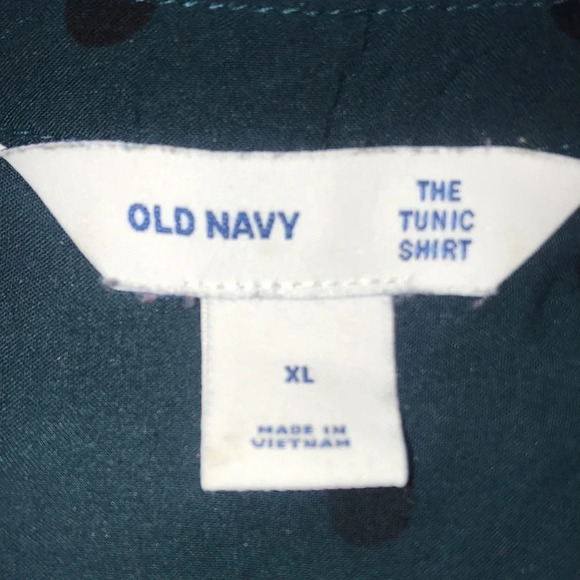 OLD NAVY the tunic shirt polka dots half button up collar button cuffs size XL - Picture 4 of 9